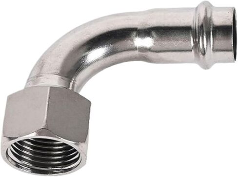 304 stainless steel double clamp pipe fittings internal thread elbow internal thread 90 degree conversion internal tooth joint thin wall water pipe bend 2 series(Inside diameter 28.6mm*g1) in Saudi Arabia