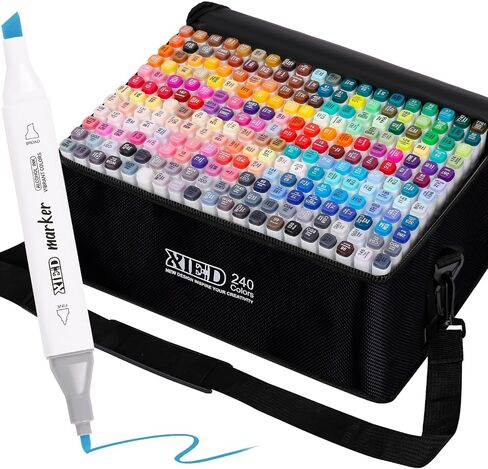 120 Colors Premium Alcohol Markers, Alcohol Markers Set with Adjustable Shoulder Strap for Beginners & Artists in Coloring or Sketching in Saudi Arabia