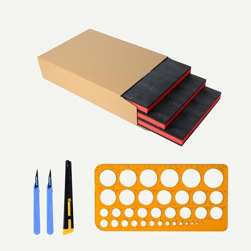 مربع الأدوات رغوة ، 2pack 22x18x2 بوصة ، إدراج رغوة للحالات ، أوراق تخزين البولي إيثيلين لحالة الأدوات الصلبة ، إدراج ظلال الأدوات ، ورقة منظم الأدوات (16x10x1.2 بوصة ، 4 حزمة) in Kuwait