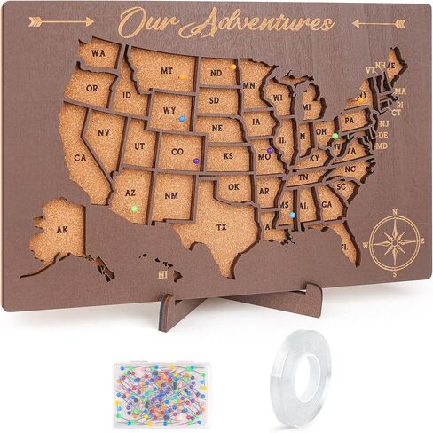 Luoyadee Cork Board USA Map Pin Board, US Map Tracker for Travel, Maps of USA for Traveling, United States Travel Maps for Couples Gift for RV Vacations, Home Classroom Wall Deocor, 12" x 8" in Saudi Arabia