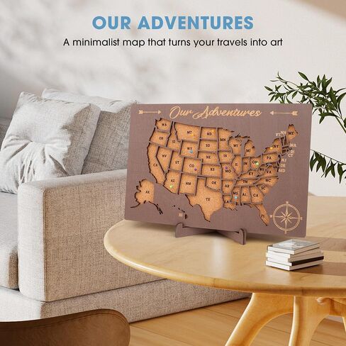 Luoyadee Cork Board USA Map Pin Board, US Map Tracker for Travel, Maps of USA for Traveling, United States Travel Maps for Couples Gift for RV Vacations, Home Classroom Wall Deocor, 12" x 8" in Saudi Arabia