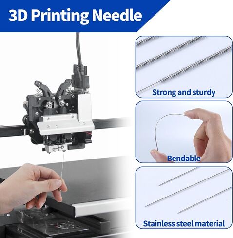 50 PCS 3D Printer Nozzle Cleaning Kit, 0.2/0.25/0.3/0.35/0.4 mm Stainless Steel Nozzle Cleaning Needles, 3D Printer Nozzle Cleaner Tool, for 3D Printer Accessory, Improved Printing Performance in Kuwait