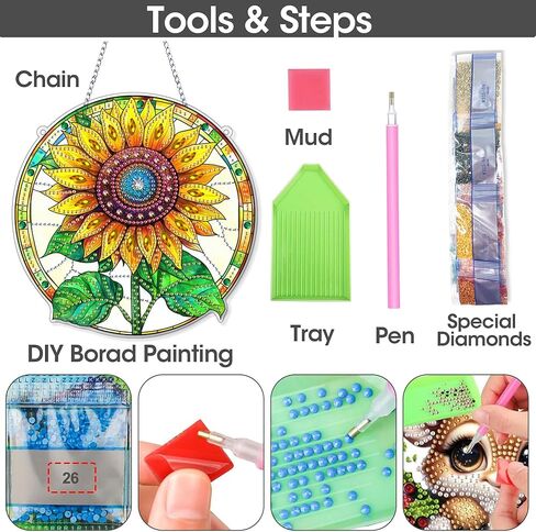 SKRYUIE Hanging Diamond Art Kits for Adults Butterfly, DIY Window Pendant Diamond Painting Kit Sun Catcher, Special Shaped Crystal Acrylic Double Sided, Porch Outdoor Garden Ornament 7.49 x 7.56 Inch in Saudi Arabia