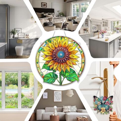 SKRYUIE Hanging Diamond Art Kits for Adults Butterfly, DIY Window Pendant Diamond Painting Kit Sun Catcher, Special Shaped Crystal Acrylic Double Sided, Porch Outdoor Garden Ornament 7.49 x 7.56 Inch in Saudi Arabia
