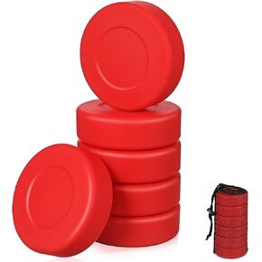 6pcs Ice Hockey Pucks with Mesh Bag,Sport Rubber Ice Hockey Pucks Soft Ice Hockey for Kids Adults for Practicing and Classic Training in Kuwait