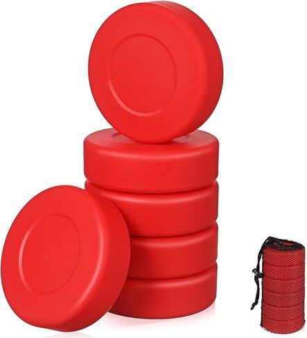 6pcs الهوكي الجليدي مع حقيبة شبكية ، والهوكي الجليدي الرياضي من الهوكي الجليدي الناعم للأطفال البالغين لممارسة التدريب الكلاسيكي in Kuwait