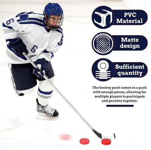 6pcs الهوكي الجليدي مع حقيبة شبكية ، والهوكي الجليدي الرياضي من الهوكي الجليدي الناعم للأطفال البالغين لممارسة التدريب الكلاسيكي in Kuwait