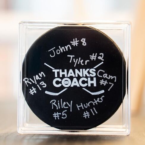 ChalkTalkSPORTS Hockey Puck Gift - Regulation Size Souvenir Puck - Personalized Thanks Coach - End of Season Hockey Coach Gift in Saudi Arabia