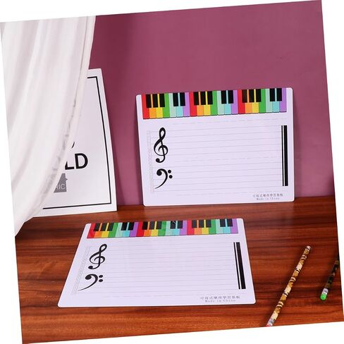 NUOBESTY 2-Pack Double-Sided Magnetic Whiteboard Music Staff Writing Board for Teaching and Practice Erasable for Home and School Use in Saudi Arabia