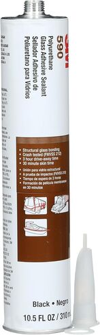 3M 590 Oem Polyurethane Glass Adhesive Sealant, Black 310mL Cartridge (Pack of 1) in Saudi Arabia