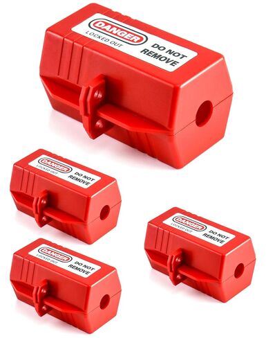 QWORK Polypropylene Plug Lockout Device for Lock Out Tag Out, Power Plug Lock Out, M Size - 110 to 125V 30A, 4 Pack in Kuwait