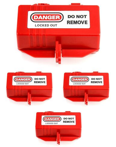 QWORK Polypropylene Plug Lockout Device for Lock Out Tag Out, Power Plug Lock Out, M Size - 110 to 125V 30A, 4 Pack in Kuwait