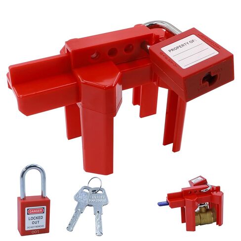 Adjustable Ball Valve Lockout - 0.5"-2.5" Outdoor Faucet Lock for Water Spigot, Pipeline & Industrial Handle Security Lockout Device Safe Locks 2 in Kuwait