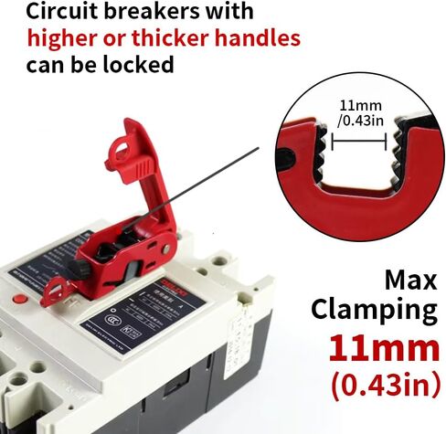 Steel&PA Standard Circuit Breaker Lockout Tagout for 110V-220V Single/Double Hole Toggless OSHA Compliant Red Electrical Breaker Lock Box,2X Padlocks,2X Tags,2X Circuit Breaker Lockout in Kuwait