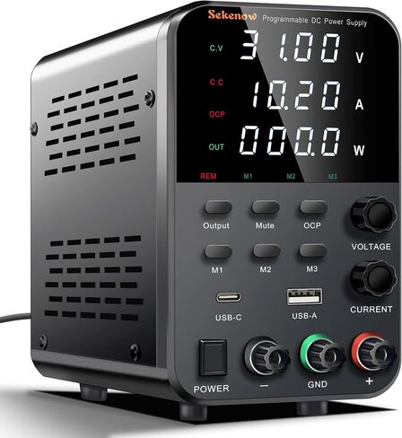 DC Power Supply Variable, 60V 5A Adjustable Switching Bench Power Supply with Memory Storage & USB/Type-C Quick-Charge,High Precision 4-Digit LED Display,Encoder Adjustment Knob in Saudi Arabia