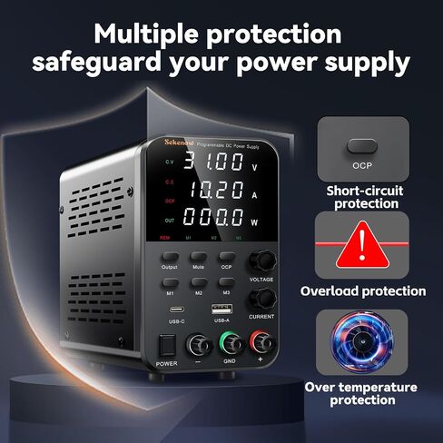 DC Power Supply Variable, 60V 5A Adjustable Switching Bench Power Supply with Memory Storage & USB/Type-C Quick-Charge,High Precision 4-Digit LED Display,Encoder Adjustment Knob in Saudi Arabia