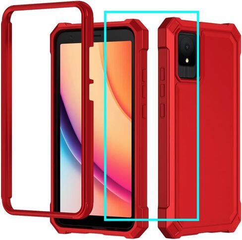لحالة TCL K32 5G مع واقي الشاشة ، للحصول على TCL T513V CASE CASE PULLE PROGENT PROTION PRIT PCER POCPER الناعم الناعم ، حالة الهاتف الثقيلة للحماية من TCL K32 T513V أسود in Kuwait