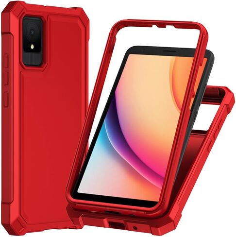 لحالة TCL K32 5G مع واقي الشاشة ، للحصول على TCL T513V CASE CASE PULLE PROGENT PROTION PRIT PCER POCPER الناعم الناعم ، حالة الهاتف الثقيلة للحماية من TCL K32 T513V أسود in Kuwait