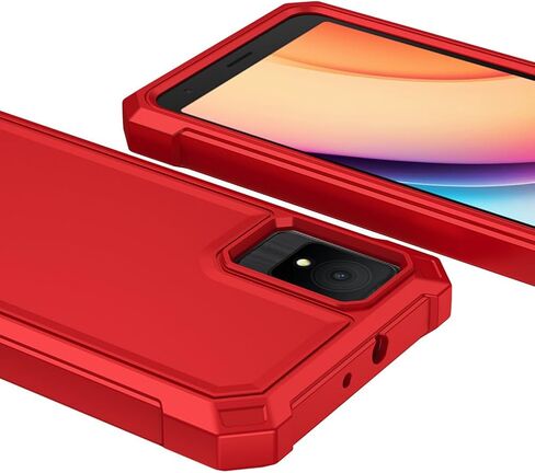 لحالة TCL K32 5G مع واقي الشاشة ، للحصول على TCL T513V CASE CASE PULLE PROGENT PROTION PRIT PCER POCPER الناعم الناعم ، حالة الهاتف الثقيلة للحماية من TCL K32 T513V أسود in Kuwait