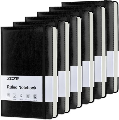 ZCZN 6 Pack Lined Journal Notebooks, 192 Pages A5 Hardcover Leather Journals for Work,Writing,School & Travel, College Ruled Journaling Notebooks for Notes Taking,Diary Notepad (Red*6) in Kuwait