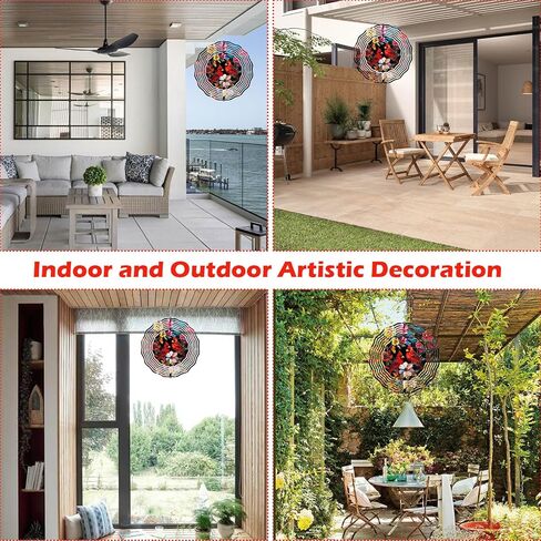 Ladybug Wind Spinner 3D للديكور في الهواء الطلق ، الفولاذ المقاوم للصدأ معلق الرياح ، الفنون الحركية 10 بوصة زخرفة لزخرفة الحديقة in Kuwait