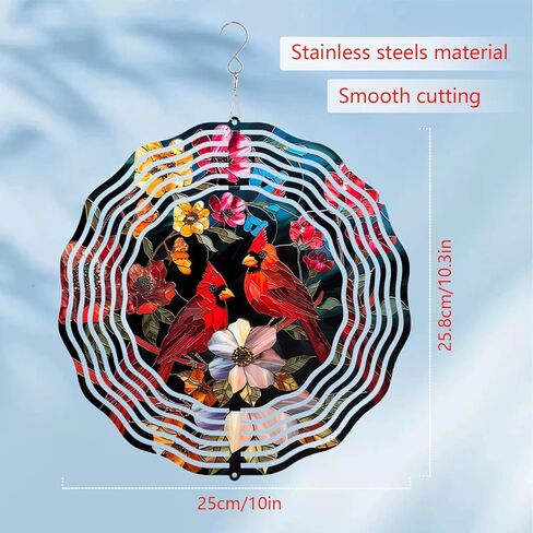 Ladybug Wind Spinner 3D للديكور في الهواء الطلق ، الفولاذ المقاوم للصدأ معلق الرياح ، الفنون الحركية 10 بوصة زخرفة لزخرفة الحديقة in Kuwait