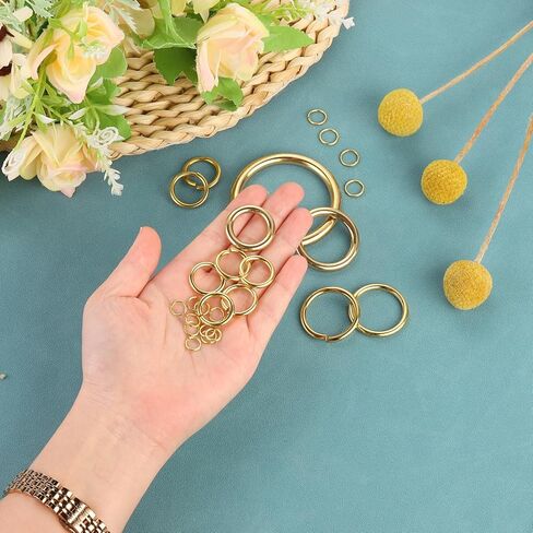 uxcell 50Pcs Open Jump Rings, 25mm/0.98" OD Brass Jump Ring Connectors 2mm Thick O Rings for Necklaces Bracelet Jewelry Making Keychain DIY Craft, Gold Tone in Kuwait