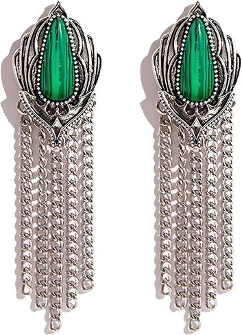 Bohemian Turquoise Earrings for Women Vintage Western Tassels Teardrop Earrings Western Ethnic Boho Jewelry (Turquoise Tassel) in Kuwait