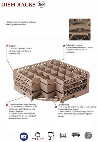 L&J Import JSGR-25 Washer Rack لـ 25 نظارة in Saudi Arabia