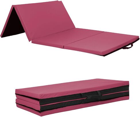 4 Pannel Folding Exercise Mat, 2 Inch Thick Gymnastics Mat 8’x4’, Gym Mat with Carrying Handles for MMA Yoga Stretching Gymnastics and Home Gym in Saudi Arabia
