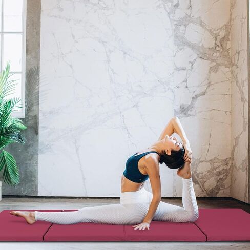 4 Pannel Folding Exercise Mat, 2 Inch Thick Gymnastics Mat 8’x4’, Gym Mat with Carrying Handles for MMA Yoga Stretching Gymnastics and Home Gym in Saudi Arabia