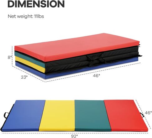 4 حصيرة تمرين قابلة للطي من بانيل ، سميك سميك حصيرة 8'x4 ، حصيرة صالة رياضية مع مقابض حمل لليوغا MMA تمتد للجمباز والصالة الرياضية المنزلية in Kuwait