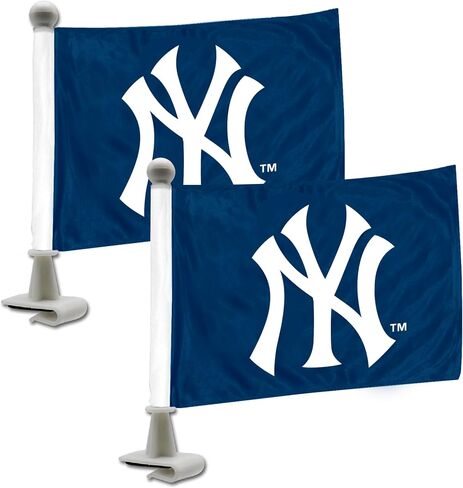 Fanmats 61848 New York Yankees Ambassador Car Scls - 2 Pack Mini Auto Flags ، 4in × 6in ، مثالي للغطاء أو الجذع in Saudi Arabia