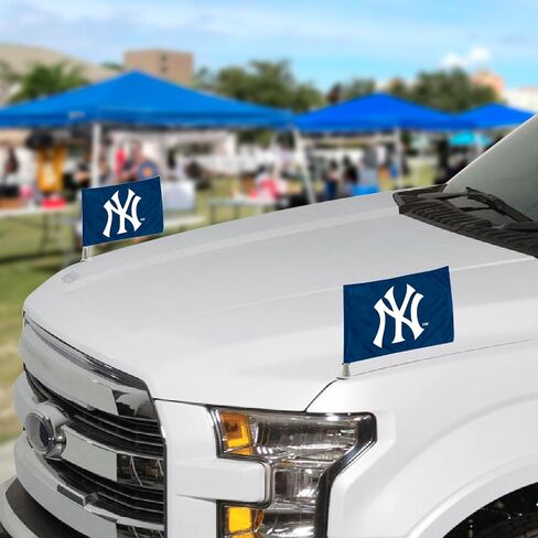 Fanmats 61848 New York Yankees Ambassador Car Scls - 2 Pack Mini Auto Flags ، 4in × 6in ، مثالي للغطاء أو الجذع in Saudi Arabia