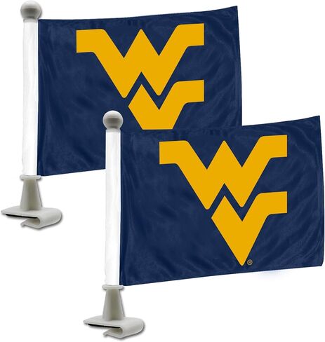 Fanmats 61937 West Virginia Mountaineers Ambassador Car Scls - 2 Pack Mini Auto Flags ، 4in × 6in ، مثالي للغطاء أو الجذع in Saudi Arabia