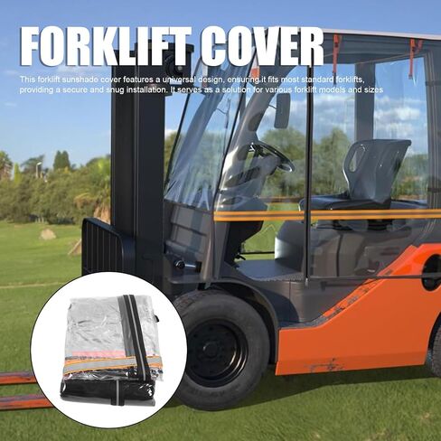 Universal Forklift Rain Cover, Transparent EVA All Weather Protective Enclosure with Simple Structure, 57 x 47 x 52in in Saudi Arabia