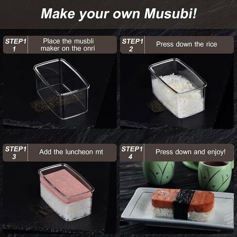 2PCS Clear Musubi Press Mold - Non-Stick, BPA-Free Musubi Maker, Onigiri & Sushi Mold for Hawaiian Musubi and Rice Treats in Saudi Arabia