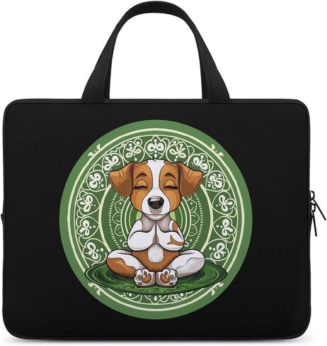 Calm Meditating Puppy Dog Yoga Mandala Laptop Case Durable Laptop Sleeve Bag Carrying Case with Handle 13inch in Saudi Arabia