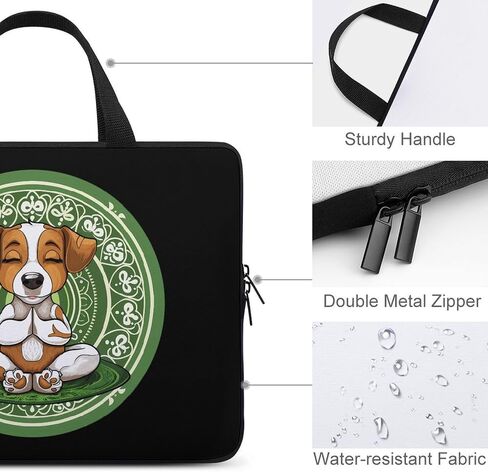 Calm Meditating Puppy Dog Yoga Mandala Laptop Case Durable Laptop Sleeve Bag Carrying Case with Handle 13inch in Saudi Arabia