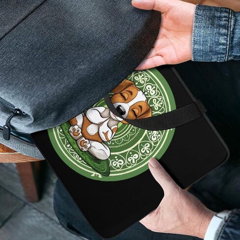 Calm Meditating Puppy Dog Yoga Mandala Laptop Case Durable Laptop Sleeve Bag Carrying Case with Handle 13inch in Saudi Arabia