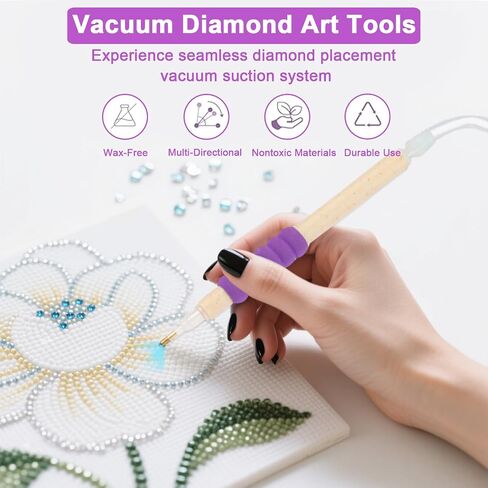 Electric Diamond Painting Pen, Wireless Diamond Painting Pen with Vacuum Pump, No Wax Diamond Art Pen, Diamond Art Accessories and Tools in Saudi Arabia