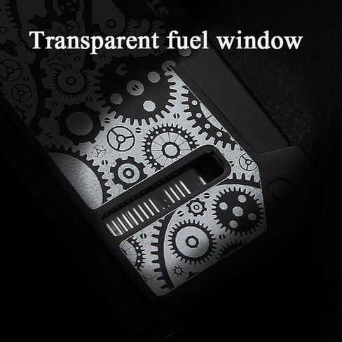 Made of 2024 zinc Alloy, Windproof Blue Straight Flame, with Visible Fuel Window, Adjustable Flame Size, Portable and Thin Design, Suitable for Gift Candles, Camping, etc.(Black1) in Saudi Arabia