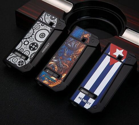 Made of 2024 zinc Alloy, Windproof Blue Straight Flame, with Visible Fuel Window, Adjustable Flame Size, Portable and Thin Design, Suitable for Gift Candles, Camping, etc.(Black1) in Saudi Arabia