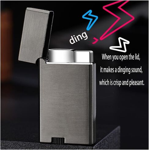Dual Flame, Windproof Lighter, Soft Flame Fuel Window Lighter Butane Metal Lighter, Jet Flame Lighter, Adjustable Flame Lighter for Candles, Camping, Indoor and Outdoor(Silver) in Saudi Arabia