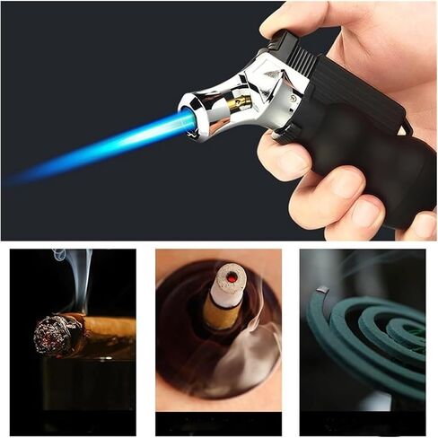 2024 Torch Wighter ، Flame Flame Lighter ، حقن غاز البوتان القابل للتعديل ، مناسب للشموع ، في الهواء الطلق ، التخييم ، المشي لمسافات طويلة (غير مدرج) (أسود) (أسود) in Saudi Arabia