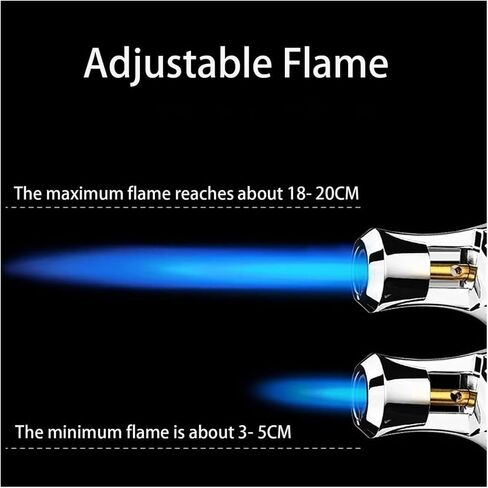 2024 Torch Wighter ، Flame Flame Lighter ، حقن غاز البوتان القابل للتعديل ، مناسب للشموع ، في الهواء الطلق ، التخييم ، المشي لمسافات طويلة (غير مدرج) (أسود) (أسود) in Saudi Arabia