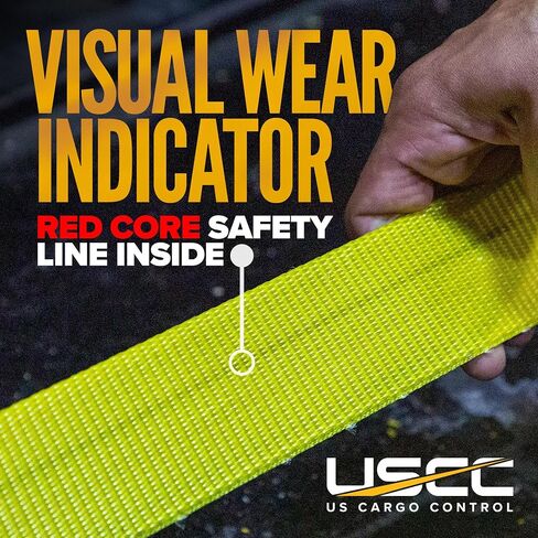 US Cargo Control Nylon Lifting Sling with Wear Pads 2" x 10', 2-Ply Eye to Eye Slings (Made in USA) - 4,960 LBS Choker, 6,200 LBS Vertical, 12,400 LBS Basket Capacity - Lift Straps for Lifting in Saudi Arabia