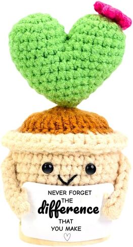 Emotional Support Crochet Cactus Plant-Inspirational Gifts Fell Better Gifts with Encouragement Card for Women Best Friends Sister-Desk Office Car Decor in Kuwait