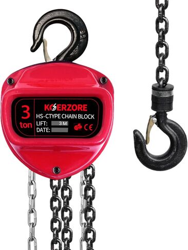 1 Ton Hand Chain Hoist 2200 Lbs Capacity 10ft Lift, Lightweight 19.4lbs Manual Come Along Winch with G80 Steel Chain & Dual Hooks for Engine Lift, Warehouses, Automotive, Machinery in Kuwait