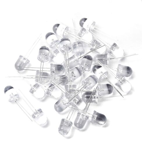 chanzon 50 pcs 10 مم مصابيح الصمام الثنائي LED خضراء (مستديرة مستديرة DC 3V 20MA) مصابيح مصباح الإضاءة الساطعة مكونات مكونات مؤشر مصباح البصر الثنائيات الباعثة in Saudi Arabia